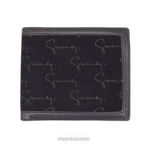 🔴 Givenchy Script Bifold Wallet - Black Suede